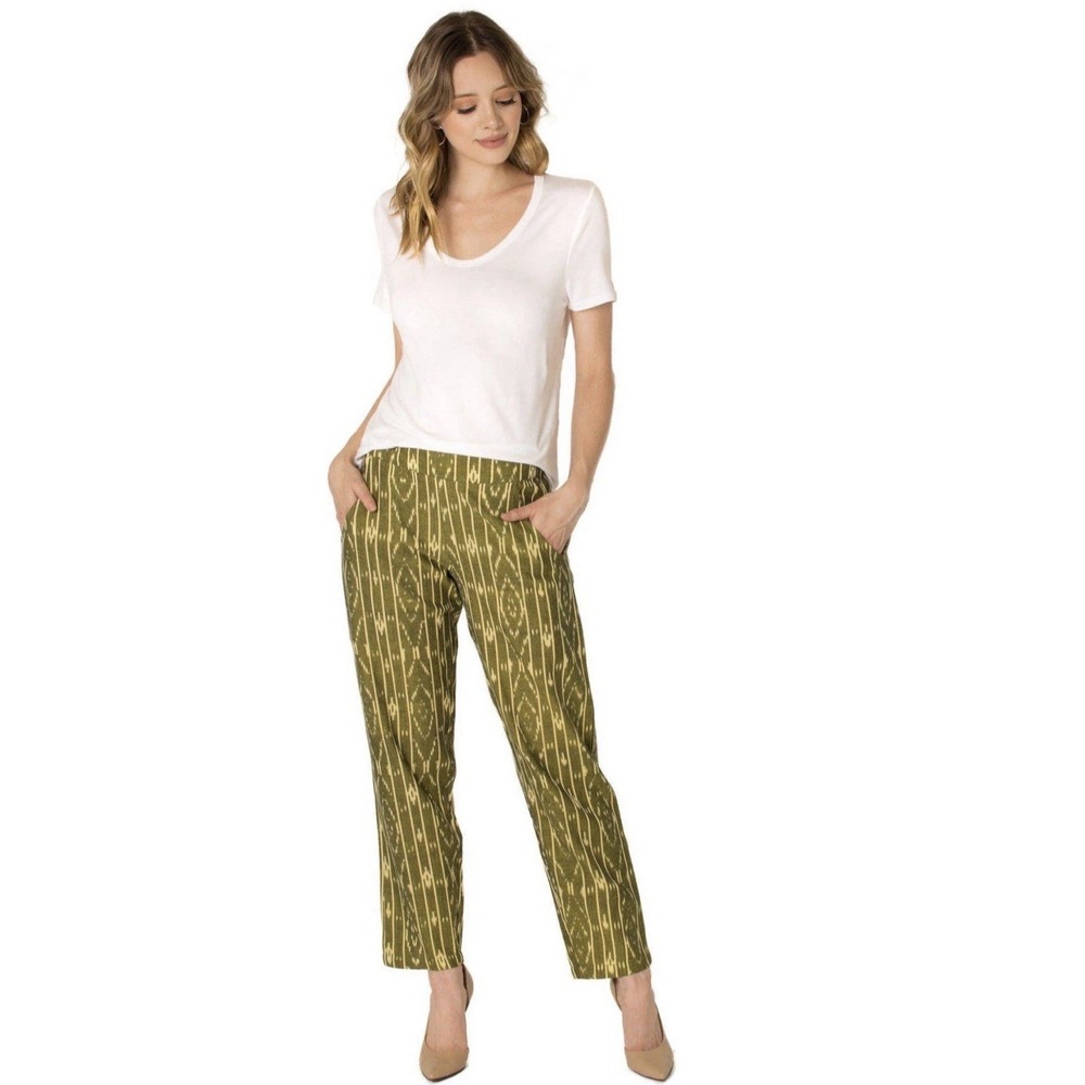 Passion Lilie Laurel Pants Large Olive Green Cotton Ethically Made Pockets